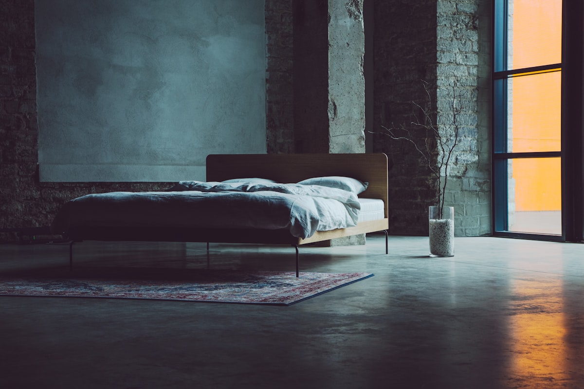 Relaxing bedroom with soft textures and calming colors